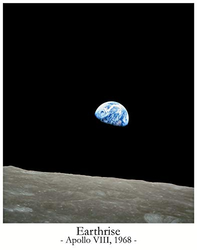 Earthrise Photo Astronomie Dekor | Weltraum-Poster for Kids Room & Galaxy Wall Decor | Weltraumdekorationen Schlafzimmer Geschenk Astronaught Earthrise Zimmerdekoration (30cm x 40cm)