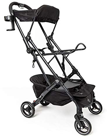 One for Pets Haustier-Kinderwagen für kleine und mittelgroße Hunde und Katzen, 3-in-1 Luxus-Tragetasche, Sitzerhöhung und Kinderwagen, keine Montage erforderlich, im Lieferumfang enthalten, schwarz (Kükenwagen)