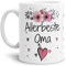 Tasse mit Spruch - Allerbeste Oma - Schöne Geschenkidee/zum Geburtstag für beste Freunde und Familie/Danke Tasse - Weiß