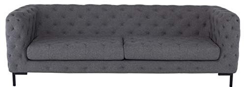 jvmoebel Graue Chesterfield Sofa Couch Polster Stoff Leder Couchen Textil Garnitur Modern