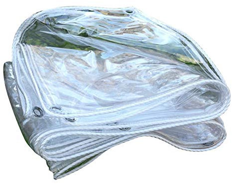 Plane Transparent Mit öSen, wasserdichte Abdeckplane Abdeckung Schutzplane, Gewebeplane PVC-Kunststoffplane für Terrasse, Pavillon, Terrassen, Windschutz, AußEnbereich, 2m x 3m, 3m x 3m, 3m x 4m