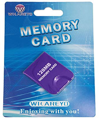 WICAREYO Carte mémoire haute capacité 128M avec étui de protection pour console Wii NGC Gamecube - Violet