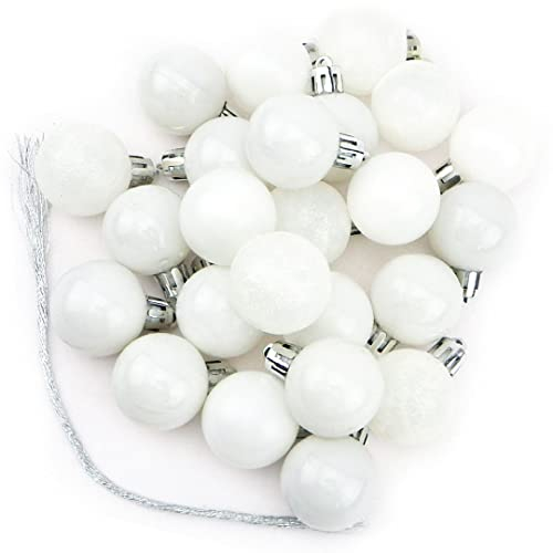 kleine süße mini Weihnachtskugeln Kugeln Weihnachten Baumschmuck Weiss (Weiss)