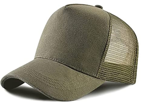 Baseballcap Meshcap Kappe 5 Panel Mesh Kappe Breathable Verstellbar Baseballmütze Truckercap für Herren und Damen (Armeegrün)