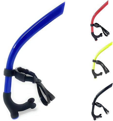 AQASKIN Schnorchel-Schwimmschlauch für Freitauchen, Schnorcheln, Speerfischen, Meer, Pool und Tauchen – bequem und ergonomisch – Unisex-Erwachsene (Menge 1 Stück, Blau)