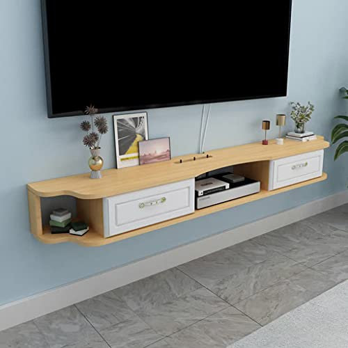 Modernes TV-Möbel aus Holz zur Wandmontage mit 5 Ablageflächen, schwebender TV-Ständer mit Kabelmanagement, geeignet für 32, 40, 43, 50 Zoll Fernseher, 120 cm/47,24 Zoll (Walnuss, Rot, Weiß,