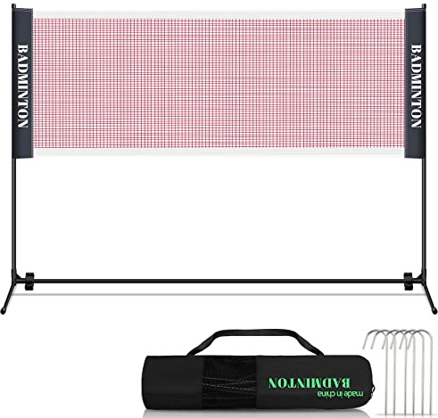 Ikodm Badmintonnetz Badminton Netz Tennisnetz Tragbares Federball mit Verstellbaren höhenverstellbar faltbares Federball Netz für Garten Indoor Outdoor Trainingsnetz