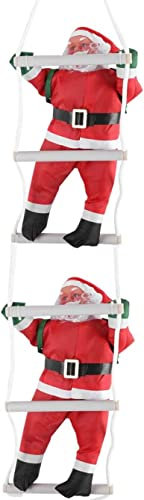 Decorazione di Babbo Natale, Arrampicata Babbo Natale, Arrampicata Babbo Natale Giocattolo Albero di Natale Interno/Esterno Finestra (2 Babbo Natale, 40 cm)