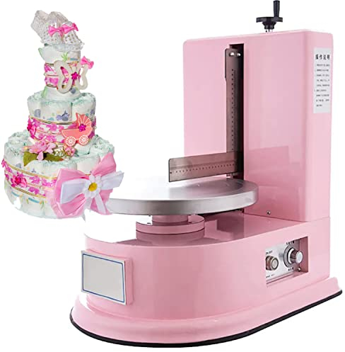 GBHJJ Electric cake frosting machine, 4-12 inch Adjustable Cake Smoother Polishers, Cake Stand Aluminum Alloy, Machine Cake Bread Cream Jam Spreader,Pink