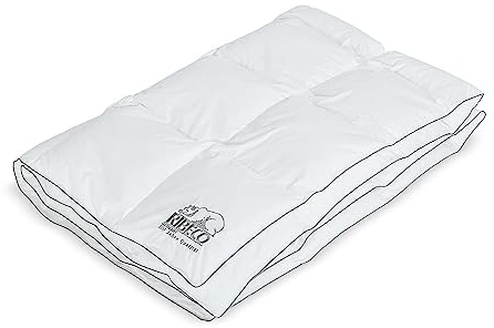 RIBECO GERMANY 200x200 cm weiß -normal Daunendecke, anschmiegsam, hochwertig, Made in Germany