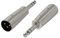 Geekria for Creators Mikrofonkabeladapter, XLR-Stecker auf 6,35 mm TRS-Stecker, kompatibel mit Shure SM58, SM57, SM7B, MV7, PGA48, Behringer xm8500 Mikrofonkabelstecker, Silber, 2 Stück