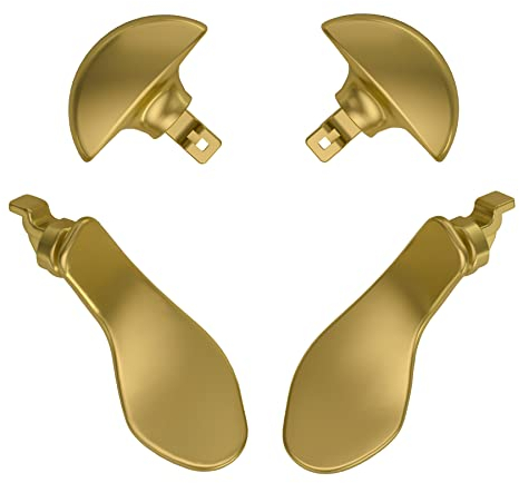 eXtremeRate 4Pcs Metall Back Paddles für ps5 Edge Controller, Austauschbare Konfiguriert Rücktasten Ansatzstück Trigger Tasten Remap Buttons Zubehör für ps5 Edge Controller–Metallic Hero Gold
