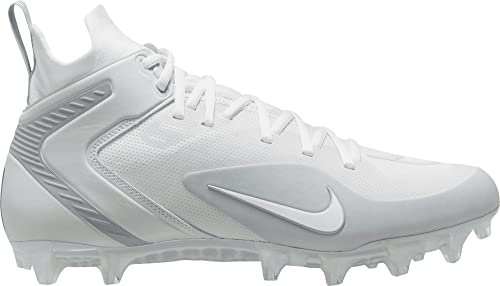 Nike Alpha Huarache 8 Elite LAX Lacrosse Cleats CW4440-011 - Zapatos deportivos para hombre, color negro, blanco/plateado/gris (White/Pure Platinum/Wolf Grey), 44.5 EU