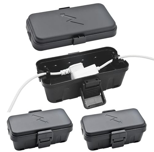 3stück klein wasserdichte Kabelbox für den Außenbereich(Outdoor), IP54 wasserdicht-Schwarz