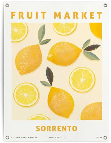 REINDERS Gartendeko, Zitronen, Garten, Bilder, Wanddeko, Room Decor, Leinwand, Gelb, 80x60cm