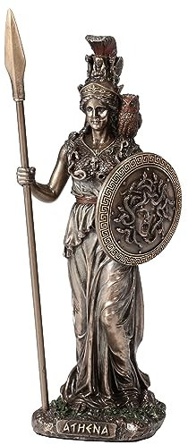 Veronese Design Athena Skulptur Die griechische Göttin der Weisheit, Kunstharz, Kaltgussbronze, 16,5 cm