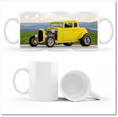 Kaffee Tee Tasse mit Foto gelb Hot Rod Nr. H1752Z_Cup