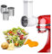 CRUMPS Slicer Shredder Attachments, Fresh Prep Vegetable Slicer Compatible With Kitchenaid Stand Mixer, Salad Maker With Cleaning Brush