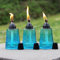 Seraphic Citronella Tischfackeln für den Außenbereich, Terrasse, 473 ml, dekorative Glasfackel, Citronella-Kerzen für Außendeck, Garten, Partys, 3er-Set, tropisches Blau