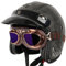 Leder-Jethelm Vintage-Motorradhelm Open Face Leder-Helm Winter Winddichter Motorrad Roller Helm, Mit Brille, ECE Genehmigt Jethelm Für Damen Und Herren K,XL