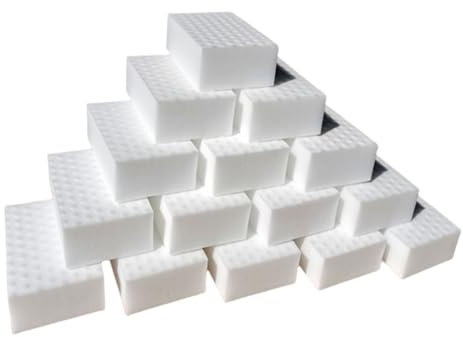 Norhogo Confezione da 18 spugne magiche extra durevoli, gomme magiche per bagno, piscina, cucina, pavimento, parete, bianco, 10 x 6 x 2 cm
