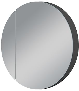 Talos Picasso Style Spiegelschrank schwarz Ø 60cm - mit hochwertigem Aluminiumkorpus - Modernes Badezimmermöbel mit austauschbarer LED Beleuchtung - Badspiegel mit praktischem
