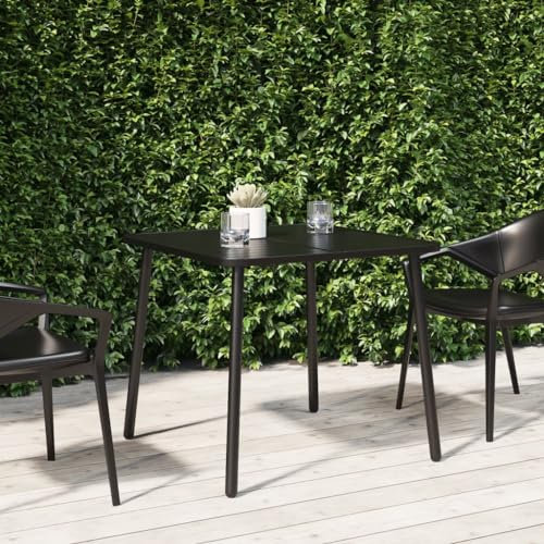 FOZICV Gartentisch Anthrazit 80x80x71 cm Stahl Esstisch Outdoor Terassenmöbel Außen Gartenmöbel Wetterfest Gartenmöbel Metall Balkontisch Balcony Table Terassentisch Beistellstich