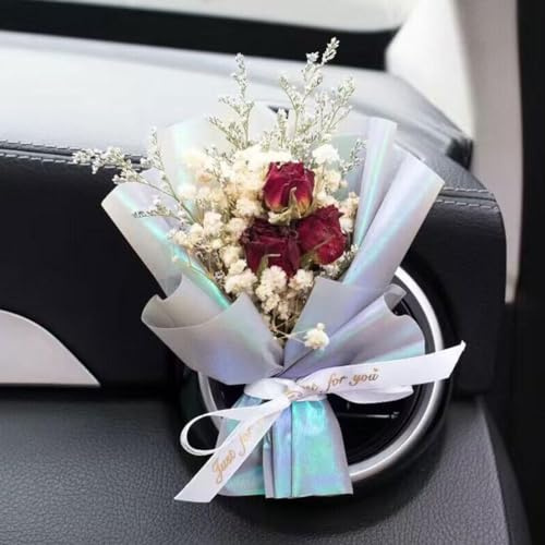 Natürlicher Mini-Blumenstrauß, Auto-Lufterfrischer-Clip, kleiner getrockneter Blumenstrauß, Klimaanlage, Auslass, Parfüm-Clip, Auto-Diffusor