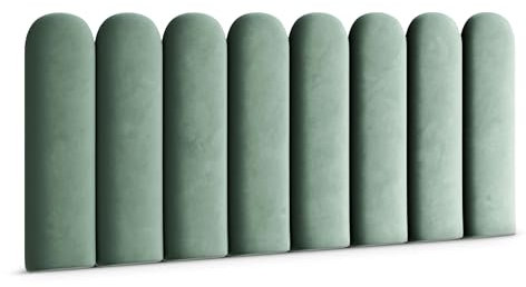 Muralo - Cuscino da parete in velluto, per camera da letto, soggiorno, letto, lettino, testiera lombare, moderno e imbottito, in velluto magico (menta, 20 cm x 60 cm)