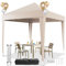 Devoko Pavillon,Pavillon 2x2 Wasserdicht Stabil Winterfest 3-fache Höhenverstellung,Faltpavillon UV Schutz 50+,Pavillons Faltbar mit Tragetasche Für Garten Outdoor Camping,Beige