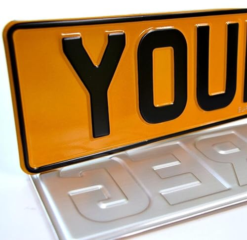 Generic Metal Pressed Number Plates for Cars x2 Aluminium Embossed Plates car shows