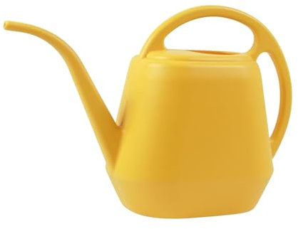 Annaffiatoio da giardino, 4 litri, con manico antiscivolo, per giardino, a prova di perdite, per cortile, ufficio, interno ed esterno, prato, ideale per irrigazione per impianti (giallo)