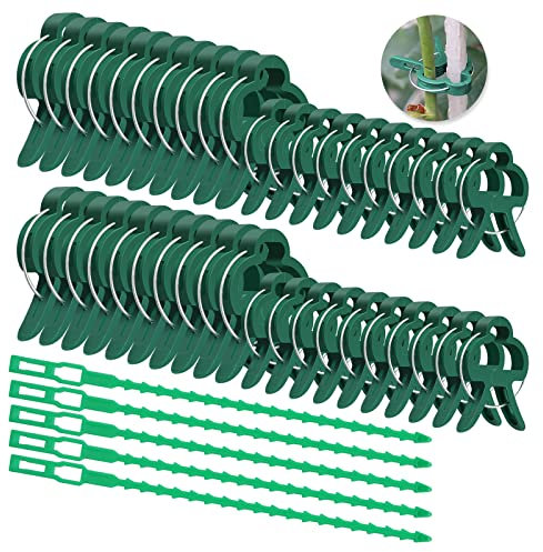 Ehuihuan 60 Pièces Tuteurs et Attaches pour Plantes, Clips de Plantes, Tuteur Tomate, Treillis pour Plante Grimpante Extérieur, Attache Monstera et Plantes Grimpantes, Idéal pour Jardins et Balcons