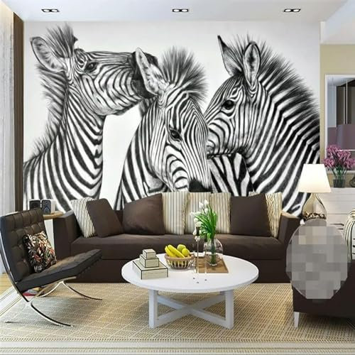 ZEZILE papel de parede custom photo wall paper HD Black and white zebra wallpaper wall mural