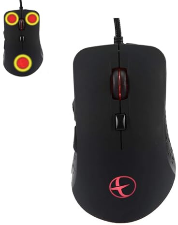 Maxspace Wired Gaming Mouse, Ergonomic Programmable USB Warmer Heated Mouse with 6 Buttons, 2400 DPI, 38-48°C Adjustable, The Perfect Gaming Mouse for PC or Laptop (Black)
