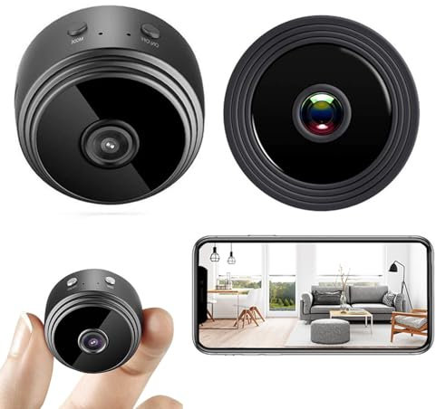 Géneric Mini Wireless Camera HD 1080P Wifi Security Camera Small Cam Night Vision Motion Detection With 360° Adjust Snake Tube, Portable Camera and Easy to Install #Clearance Item UK (Black)
