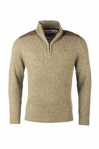Rydale Men's 1/2 Zip Chunky Country Shooting Sweater Embroidered Men Sweatshirt
