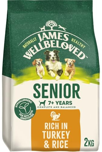 JAMES WELLBELOVED 2kg Hund Senior Trockenfutter Truthahn & Reis