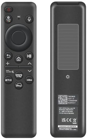 Rechargeable Voice Remote for Samsung Smart TVs, Replacement for 2019–2026 Samsung TV Remote Control with Solar Charging and Voice Search. 2-Year Warranty.