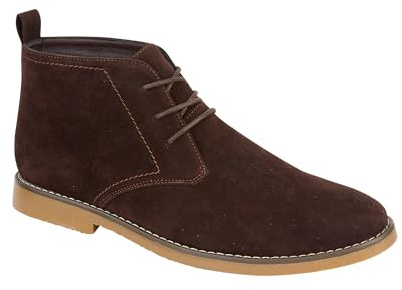Charles Southwell Men's imitation suede lace up and Twin Gusset Desert Boots Sizes 7-12 (Brown, UK Footwear Size System, Adult, Men, Numeric, Medium, 7)