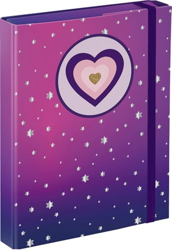 Baagl Heftbox Heftmappe A5 23x17 cm Kinder Gummiband Innenklappen - Herz