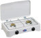CFParker - Hornillo a gas metano de 2 fuegos con válvula de seguridad para uso interior con tapa - Modelo 5326Sm