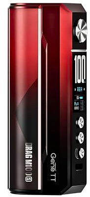 VOOPOO Drag M100S Vape Mod - [Requires 18650 or 21700 Battery - Sold Separately] 100w, Threaded 510 Connection, Multiple Modes, MTL and DTL Vaping, USB Type-C, No Nicotine (Red Black)