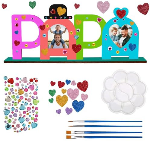 MOAZIFI Vatertagsgeschenk Für Papa, PAPA Holzbuchstaben Bastelset Für Kinder, Papa Geschenk Geburtstag, Geburtstagsgeschenk Geschenk Papa Geburtstag Vatertag Geschenke Für Papa Von Kindern