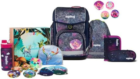 ergobag Cubo Jumbo Edition Schulranzen Set 6tlg. inkl. Fan-Box (Bärlaxy Super Reflex Glow)