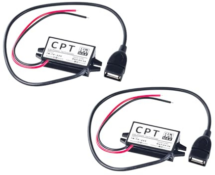 2 Stück 12V/24V zu USB 5V 3A DC-DC-Abwärtsadapter, Konverter-Reglerkabel mit intelligentem Sicherheitsschutz Sonstiges Zubehör, Spannungswandler mit USB für Auto Vehicle Motorrad Motor Ladegerät Audio