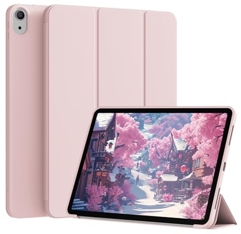 KTGGHG Case for iPad (A16) 11th Gen 11 2025 / 10th Gen 10.9, Pink | Soft Shockproof TPU back Shell, Folio Stand Protective Cover, Supports Touch ID, Auto Wake/Sleep, Dual perspective