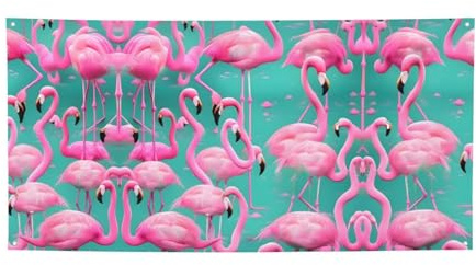 Schönes rotes Flamingo-Party-Banner, Banner für alle Veranstaltungen, helle Flaggen für Geburtstag, Erntedankfest und mehr