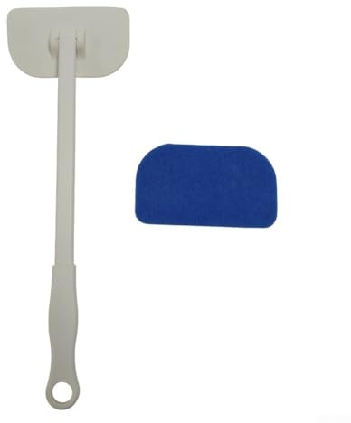 Niceminiwall Bathroom Sponge Brush with Long Handle, Ladder-Shaped Design for Bathtub Wall Tile and Floor Cleaning, Compatible with Glass Doors, White(A)