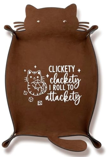YUPZAR Simpatico Gatto Borsa per Dadi,DND Sacchetto Porta Dadi Velluto,DND Gadget,Dice Storage Case per Dungeons and Dragons Giochi da Tavolo RPG D&D MTG(Brown)